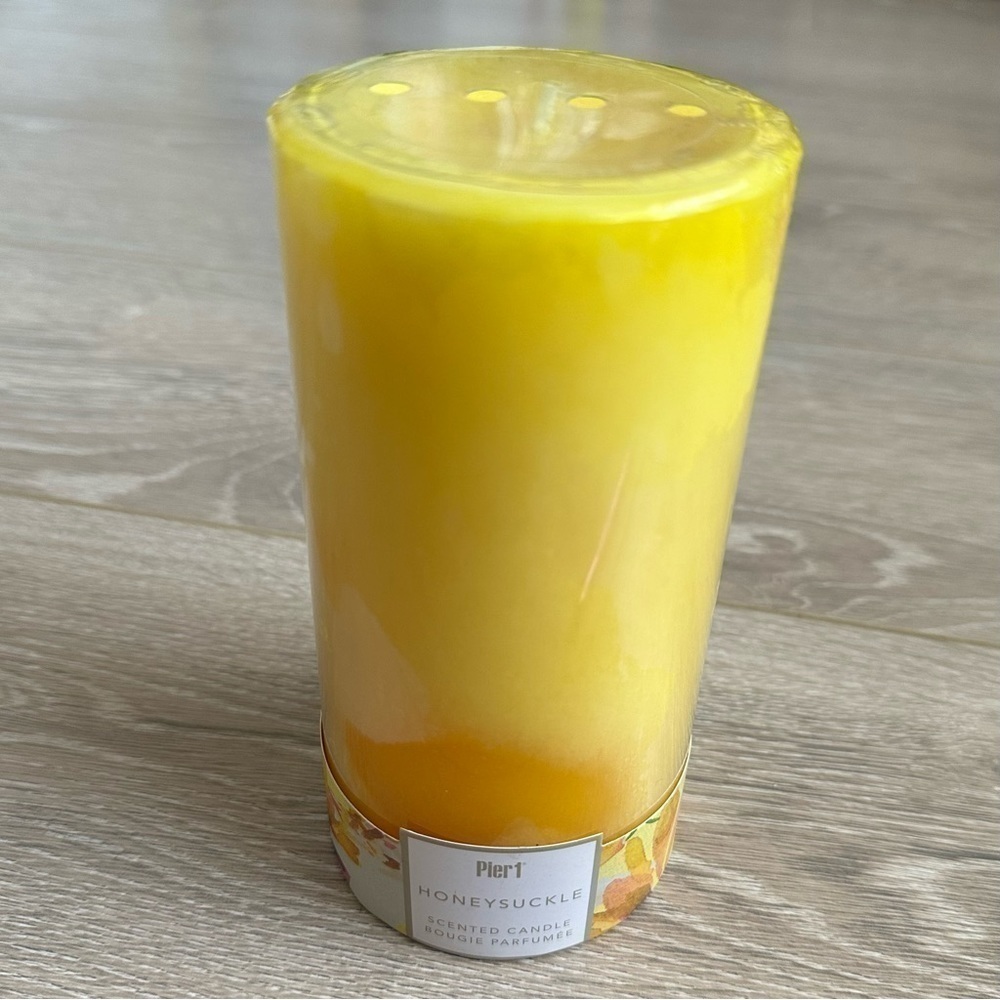 Pier 1 Imports Candle Honeysuckle Pillar Candle 3"×6” New Sealed